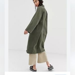 Trendy All Season Olive Green Oversized Coat Utility Jacket Size Extra Large